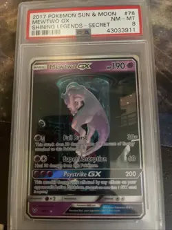 Pokemon Mewtwo GX Shining Legends Card 78/73 Full Art Shiny Holo Secret Rare - Image 1
