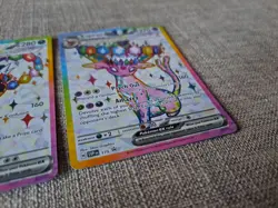 Pokemon TCG Umbreon 176 & Espeon 175 Prismatic Evolutions Figure Promo Cards - Image 4