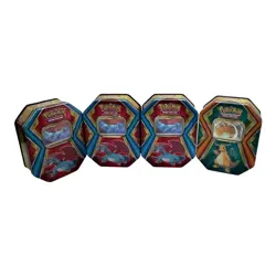 Pokemon TCG Dragonite & Salamence EX Collectors Tin Set Four Cards Empty READ - Image 1