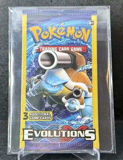 Pokemon XY Evolutions Booster Pack 3-Card Mini Pack Blastoise Artwork - SEALED - Image 1