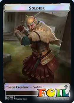 Soldier // Wurm Double-sided Token 0000 MTG Dominaria United Token NP Foil - Image 1