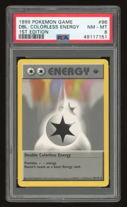 1999 Pokemon 1st Edition Shadowless Double Colorless Energy #96 PSA 8 - Image 1
