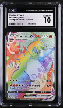 2020 Pokemon Charizard VMAX 074/073 Champion's Path CGC 10 - Image 1