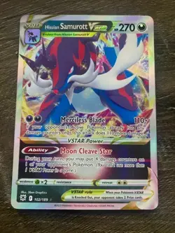 Pokemon TCG Hisuian Samurott VSTAR Astral Radiance 102/189 Holo Ultra Rare - Image 2