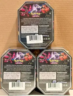Pokemon TCG: Crown Zenith Tin Set of 3 - Galarian Articuno Zapdos Moltres SEALED - Image 2