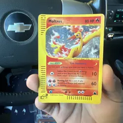 2003 Pokemon Skyridge Moltres H20/H32 Holo Wotc Care Rare Swirl tcg - Image 1