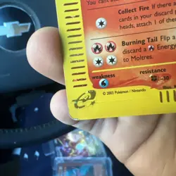 2003 Pokemon Skyridge Moltres H20/H32 Holo Wotc Care Rare Swirl tcg - Image 2