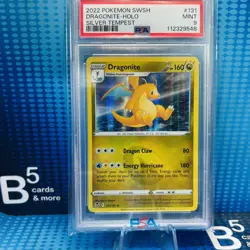 2022 POKEMON SWORD & SHIELD SILVER TEMPEST #131 DRAGONITE-HOLO PSA 9 - Image 1