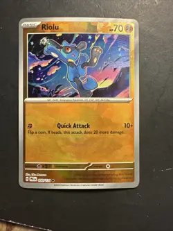 2025 Pokemon S&V Prismatic Evolutions Pokeball Ball Holo Rare Riolu 50 /131 - Image 1
