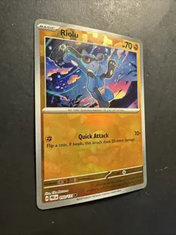 2025 Pokemon S&V Prismatic Evolutions Pokeball Ball Holo Rare Riolu 50 /131 - Image 2