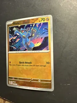 2025 Pokemon S&V Prismatic Evolutions Pokeball Ball Holo Rare Riolu 50 /131 - Image 3
