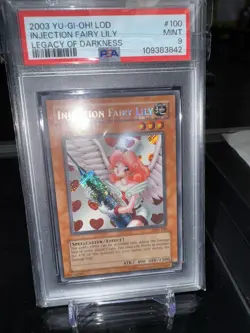 2003 Yu-Gi-Oh! Legacy of Darkness Injection Fairy Lily LOD-100 PSA 9 MINT - Image 1