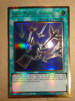Yu-Gi-Oh! TCG Anti-Magic Arrows Maximum Gold MAGO-EN043 1st Edition Premium Gold - Image 1
