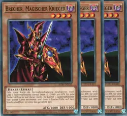 yugioh 3x Brecher, Magischer Krieger LEDD-DEA10 COMMON 2AUFLAGE DEUTSCH - Image 1