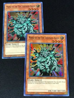 YUGIOH MANJU OF THE TEN THOUSAND HANDS HISU-EN047 1ST SUPER X2(NM) - Image 1