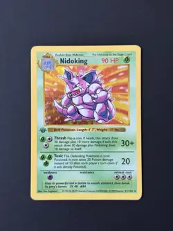 1st Edition Shadowless Nidoking Holo - 11/102 - Base Set Vintage Pokemon Card - Image 1