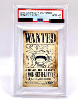 PSA 10 One Piece Card Monkey D Luffy Nika WANTED Jump Festa Promo Japanese - Image 1