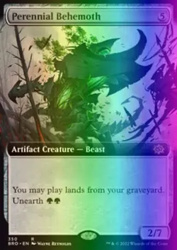MTG Magic the Gathering Perennial Behemoth (350/413) The Brothers' War LP FOIL - Image 1