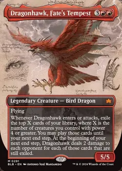 Dragonhawk, Fate's Tempest Borderless FOIL #291 | BLB Bloomburrow | MTG - Image 1