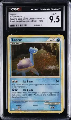 2023 POKEMON CLASSIC BLASTOISE & SUICUNE EX DECK HOLO #008/034 LAPRAS CGC 9.5 - Image 1
