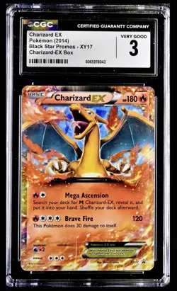 Pokemon 2014 Charizard EX Box XY17 Black Star Promo CGC 3 POP 6 - Image 1