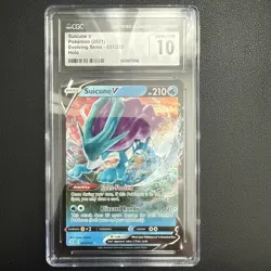 Pokemon 2021 Suicune V 031/203 Evolving Skies Holo CGC 10 - Image 1