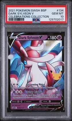 2021 POKEMON SWSH BLACK STAR PROMO CELEBRATIONS COLL #134 DARK SYLVEON V PSA 10 - Image 1