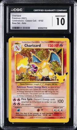 2021 POKEMON #4/102 CHARIZARD CGC 10 GEM MINT - Image 1
