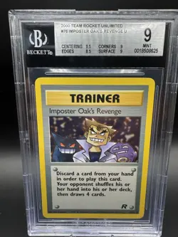 Imposter Oak's Revenge 76/82 Team Rocket Unlimited BGS 9 Pokemon - Image 1