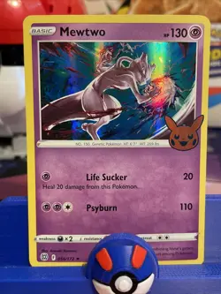 Pokemon TCG Mewtwo 56/172 Halloween Trick Or Trade Holo stamped NM - Image 1