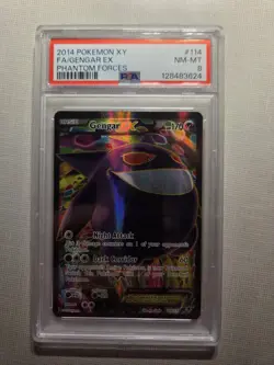 PSA 8 Pokemon TCG Phantom Forces Gengar EX Full Art #114/119 - Image 1