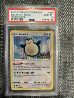 2020 Pokemon Vivid Voltage Prerelease Snorlax Holo Promo PSA 10 - Image 1