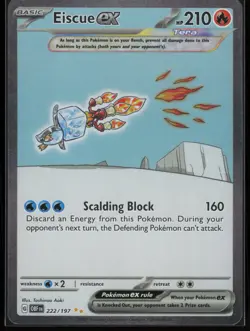 Pokemon SV03: Obsidian Flames #222/197 Eiscue ex Near Mint or Better - Image 1