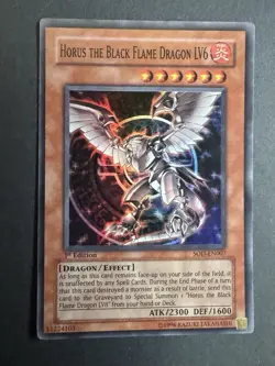 Horus the Black Flame Dragon LV6 SOD-EN007 Super Rare 1st Edition Yu-Gi-Oh! LP - Image 1