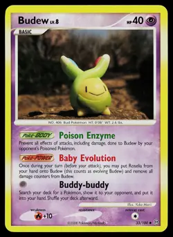 Pokemon Card - Budew Stormfront 33/100 Non Holo - Image 1