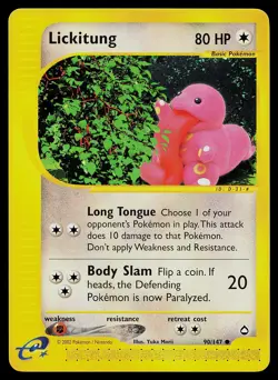 Pokemon Card - Lickitung Aquapolis 90/147 Non Holo - Image 1