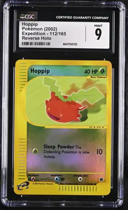 CGC 9 MINT Hoppip 2002 Expedition 112/165 Reverse Holo Pokemon Card - Image 1