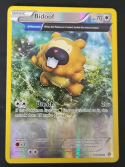 Bidoof 117/160 2015 XY Primal Clash Pokemon Card Reverse Holo Uncommon - Vlp - Image 1