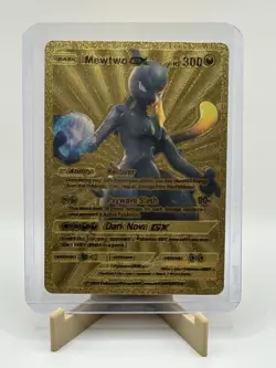 Mewtwo GX Gold Foil Textured Display Pokemon Card NM/M - Image 1