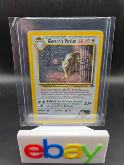 Pokemon Card Giovanni's Persian 8/132 Gym Challenge HOLO RARE Light Played LP - Image 1