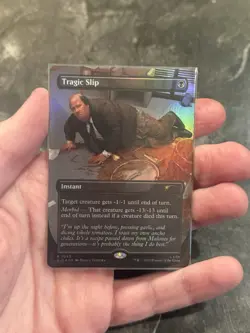 Tragic Slip(Kevin) (Borderless) - Dwight’s Destiny Secret Lair Foil - Image 1