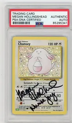 PSA Signed Megan Hollingshead Pokemon Chansey 015/034 Holo Foil TCG classic - Image 1