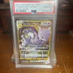 2022 Pokemon Mewtwo VSTAR Ultra Rare Pokemon GO JPN 091/071 PSA 10 GEM MINT - Image 1