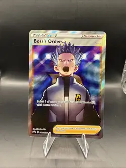 Pokemon Boss's Orders SWSH251 Black Star Promo Full Art Trainer Holo - Image 1