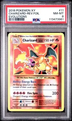 2016 Pokemon Charizard Reverse Holo XY Evolutions #11/108 PSA 8 - Image 1