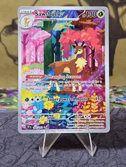 Pokemon Sawsbuck 166/162 Temporal Forces Illustration Rare Holo NM- - Image 1