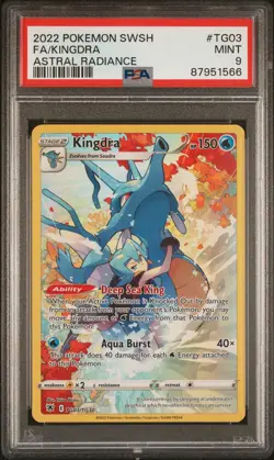 2022 POKEMON SWORD & SHIELD ASTRAL RADIANCE #TG03 FULL ART/KINGDRA PSA 9 - Image 1