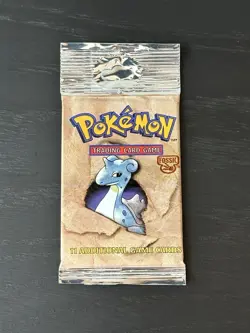 Pokemon Fossil Booster Pack Long Crimp LAPRAS Unweighed - Image 1