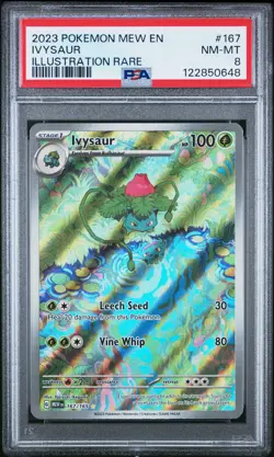 2023 POKEMON MEW EN-151 ILLUSTRATION RARE #167 IVYSAUR PSA 8 - Image 1