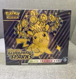 Pokemon TCG Scarlet & Violet SURGING SPARKS Elite Trainer Box FACTORY SEALED ETB - Image 1